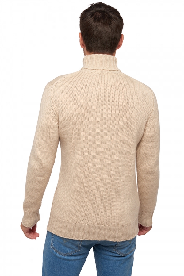 Cachemire Naturel pull homme col roule natural chichi natural beige s